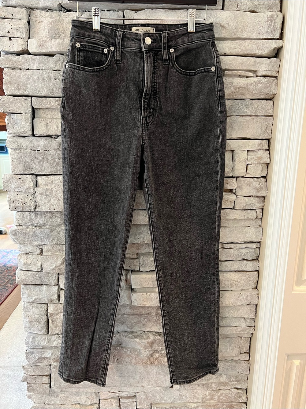 Madewell The Curvy Perfect Vintage High-Waist Straight Black Wash Jeans Size 27